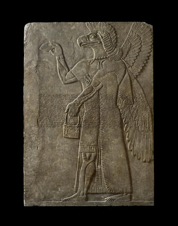 Ames baassyriology relief an 1982 Photograph of an Assyrian relief of a winged genius